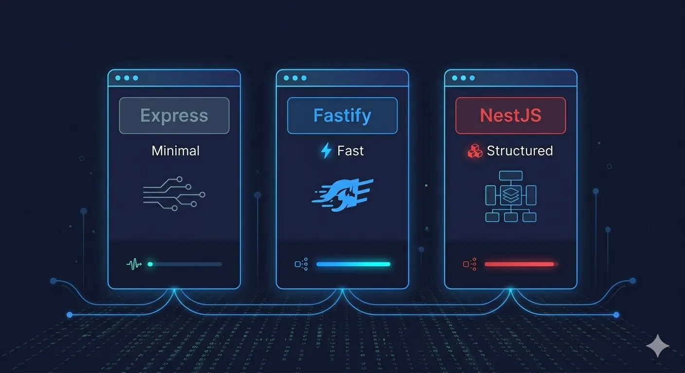 Express.js vs Fastify vs NestJS for Node.js Backends (2026 Comparison)